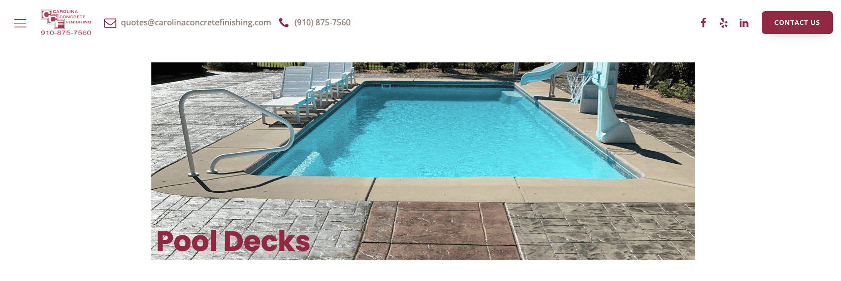 Modern pool deck with safety features and stylish design for homes and businesses.